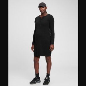 NEW / NWT - GAP Maternity Softest Henley Sweater Dress Black